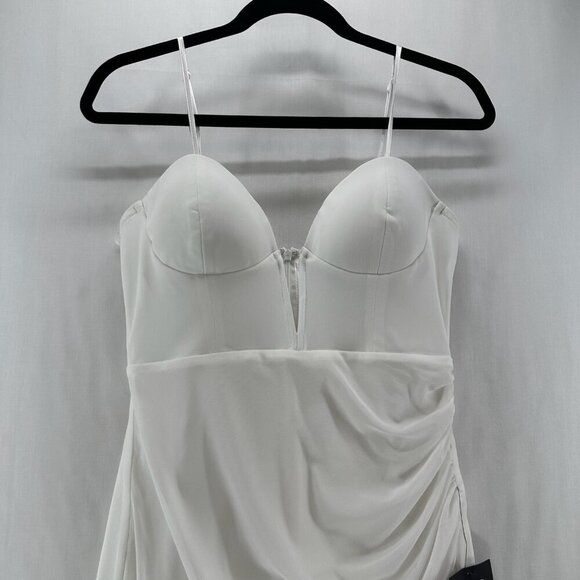 Lulus Uniquely Sophisticated Bodycon Bustier Midi Dress Women Sz L Strappy White - Picture 5 of 14